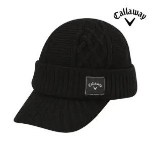 캘러웨이 2025 브림 니트 비니 방한 겨울 골프모자 블랙