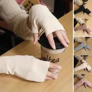 남여공용 얇은기모 방한 얇고 따뜻한 사무실 핸드워머 블랙 니트 남녀공용 손 팔워머 겨울 토시 핸드워머