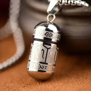 럭셔리 티타늄강 휴대용 소형 약통 목걸이 캡슐 방수 방습 스타일1