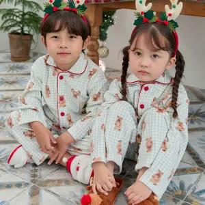 알콩단잠 3~14세 남아/여아 유아잠옷 긴소매 스판극세사 키즈 어린이 아동내의 실내복 상하세트