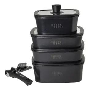 코코스오브제 블랙 사각 IH 쿡웨어 4종세트 (총 11pcs) +런치백증정
