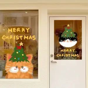 크리스마스 시트지 초대형 새해 정전기 스티커 쇼윈도 창문 장식 유리 산타 겨울 매장