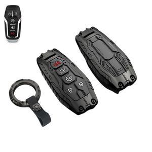 포드용 헤비 키 포브 커버 케이스 프로텍터, 키체인, 포드 F150 머스탱 익스플로러 엣지 퓨전 링컨 MKZ MKC MKX(모델-B 블랙) 액세서리