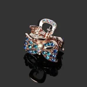 [골드스마일]집게핀 블루 작은 미니 보석 메탈