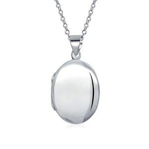 블링 주얼리 심플 플레인 돔 타원형 원형 전통 유품 .925 실버 목걸이 펜던트 여성 청소년을 위한 맞춤형 조각 사진 잠금 장치 보관함 소형 대형