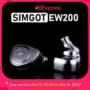 SIMGOT 인이어 하이파이 유선 이어폰, 게임 음악 PC 맞춤형 이어버드, 10mm 듀얼 마그네틱 회로, 다이내믹 DAC C타입 마이크 포함, EW200