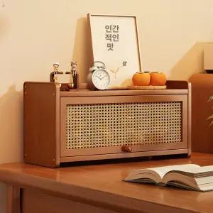 엔틱 싱크대위수납장 홈카페꾸미기 통기문 커피머신선반 미니찬장 차색 찬장 머그 다기 서랍