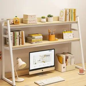 책상위 선반 철제 프레임 원목 랙 정리함 수납 책장 이동식 55CM 책꽂이 2단