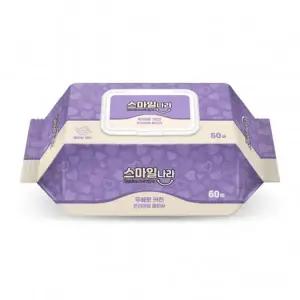 스마일나라 두배로커진 프리미엄 엠보 물티슈 캡형 10팩 어르신케어 환자케어 청소 요양병원티슈