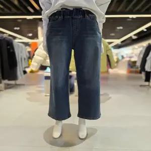 클라이드앤 FPDDP987F 여성용 밴딩 와이드 다크블루 기모 데님팬츠