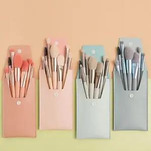 [하프클럽/]휴대용 미니 메이크업 브러쉬 8종 화장솔 파우치 케이스 포함 도