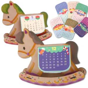 4set 우드 목마달력만들기 흔들말 캘린더만들기 새해달력 학원