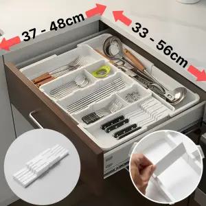 홈멜리 수저정리함 수저 트레이 보관함 칼꽂이 칸막이 길이조절 확장가능