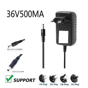 범용 AC/DC 변환기 100-240V 입력 36V 0.5A 고전압 어댑터(EU 플러그 포함) 5.5mm x 2.1-2.5mm DC 3.5MM 잭