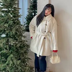 [제작/빅사이즈]이블렛 노브젠 울 누빔 하프 코트 제이스타일