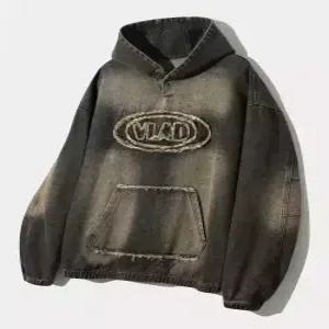 디미트리블랙 dimitriblack VLAD 데님 아플리케 후드 티셔츠더스트 블랙