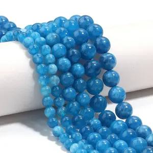 시드비즈 구슬 공예 반지 팔찌 6mm 8mm 10mm 아파타이트 스톤 비즈 블루 라운드 루즈 스페이서 쥬얼리 제작