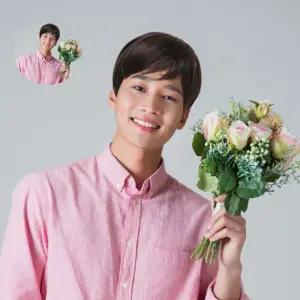 남자 내츄럴 커트머리 트렌드 통가발 데일리 내츄럴