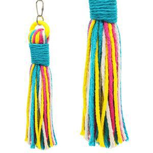 스위트 피트와 부리 플래티넘 트위터 위브 버드 토이 - 놀이와 프리닝에 완벽한 케이지 컬러풀하고 안전한 면 로프 놀이터 액세서리 및 용품 앵무새 장난감 (대형)