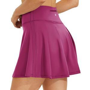 윌릿 여성 테니스 스커트 하이웨이스트 운동 러닝 반바지 포켓