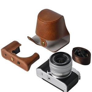 호환 X-M5 Litchi 패턴용 카메라 가방 Fujifilm PU 하단 스트랩 전체 커버