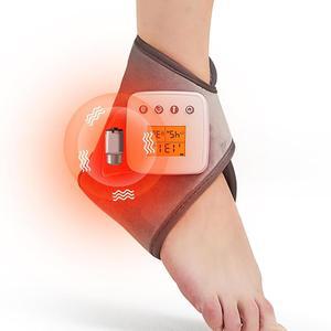 카메코 무선 발목 마사지기, 아킬레스 건염 통증 완화를 위한 3000mAh 배터리 히팅 패드, USB 충전식 온열 브레이스 랩, 3가지 진동 모드 워머