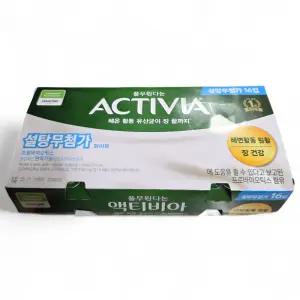 풀무원다논 액티비아 0퍼센트 플레인 80g x 16개입 떠먹는요거트 요구르트 유산균