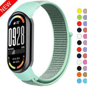 샤오미 미밴드 10 9 8 스마트 팔찌 손목밴드 통기성 시계줄 나일론 루프 스트랩 액세서리