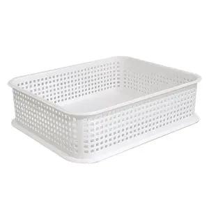 창신)멀티바스켓(화이트 4호 400X320110mm)/플라스틱/바스켓/바구니/소품/정리함/주방/수납/옷장/정리/수납