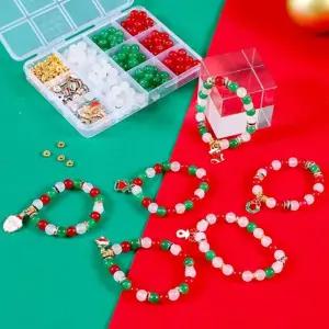 (CL) 크리스마스 DIY 팔찌 만들기 세트/구슬/아동/공예/취미/미술/키트/악세사리/재료/창의/학생/꾸미기