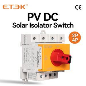 ETEK DC 솔라 아이솔레이터 스위치 PV 1000V 32A 2P Din 레일 장착 회전 핸들 인증 EKD6-DB32 용 CE 단로기