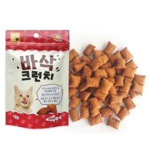 바삭 크런치 연어맛 70g X5개 고양이 영양간식 스낵 고양이용간식 고양이한입간식 고양이쿠키 고양이스낵