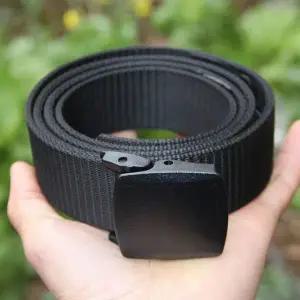 남성용 패브릭 벨트 버클 나일론 허리띠 캐쥬얼 120cm