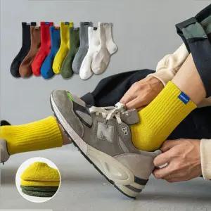 키밍 남성 골지 장목 양말 패션 단색삭스 스포츠 코디 남자양말 여자양말