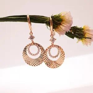 14k 서클 컷팅 원터치 귀걸이 OPNIE1609-1