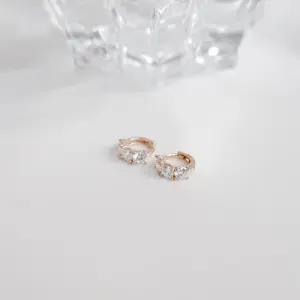 14k 3mm 큐빅 원터치 귀걸이 OPDJE4502