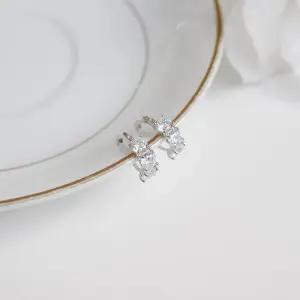 14k 4mm 큐빅 원터치 귀걸이 OPDJE4504