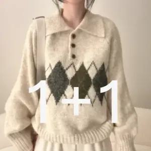 2장가격 (도톰 고퀄 따듯해요) 아가일-울아가일카라니트 3clor