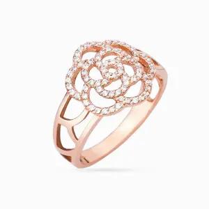갤러리아 14K 장미 큐빅 반지