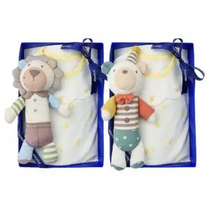 [갤러리아] (압소바말띠출산,백일,우주복세트)모니뱀부우주복+사자,곰돌딸랑이세트(A11-1061SET)