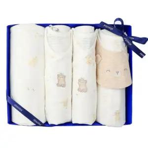 [갤러리아] (압소바출산,배냇저고리세트)새싹곰오가닉배냇저고리출산용품4종세트(A1A-10121SET)