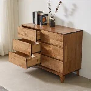 리버스 고무나무원목 광폭 1200와이드체스트서랍장