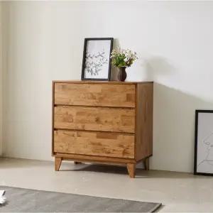 리버스 고무나무원목 광폭 3단서랍장 900