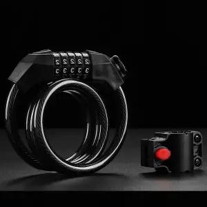 [하프클럽/]자전거 자물쇠 120cm 투명블랙 미끄럼방지 브라켓