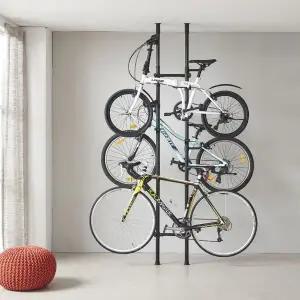 [하프클럽/]자전거거치대 거치대 폴형 3단자전거거치 블랙자전거홀더