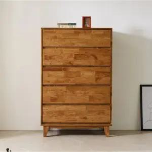 리버스 고무나무원목 광폭 5단서랍장 900