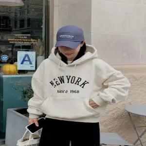 뉴요커 양기모 자수 오버핏 후드 (2color)