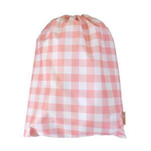 더해피 핸드메이드 다용도 조리개 가방-체크(피치)