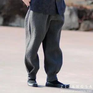[4508] (남) 굵은골 누비 바지 생활한복 / 겨울 팬츠 거사님 남자 남성 한복 개량 수련복 법복 절복 승복
