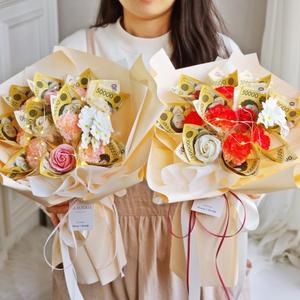 카네이션 돈꽃다발 장미 LED 용돈 돈다발 어버이날 부모님 장모님 생신 선물 축하 이벤트